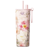GERM Flower Collection insulated vacuum tumbler with straw pink