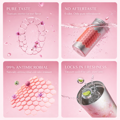 GERM Flower Collection Titanium Shining Vacuum Tumbler - Sakura