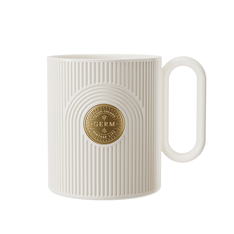 GERM Doric ceramic coffee mug with lid and spoon