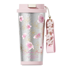 GERM Flower Collection Titanium Shining Vacuum Tumbler - Sakura