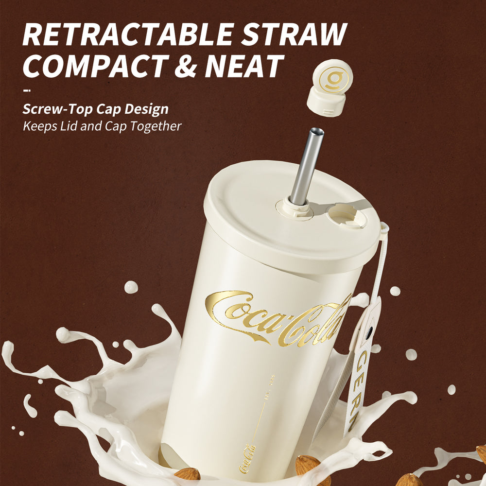 Coca-Cola insulated stainless steel tumbler with straw lid