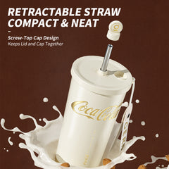 Coca-Cola insulated stainless steel tumbler with straw lid