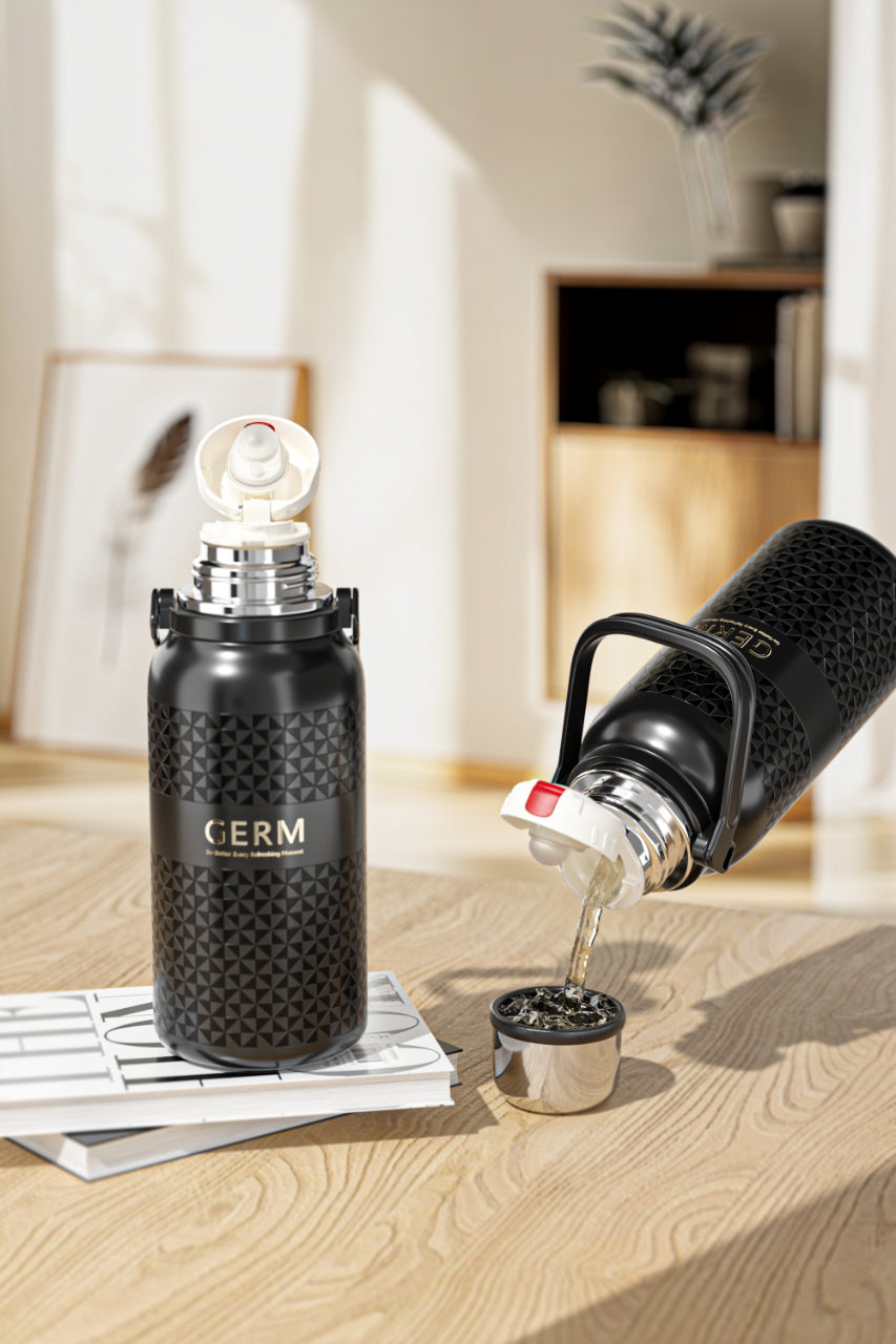 GERM GO-GETTER sport vacuum flask with cup and tea infuser 1200ml