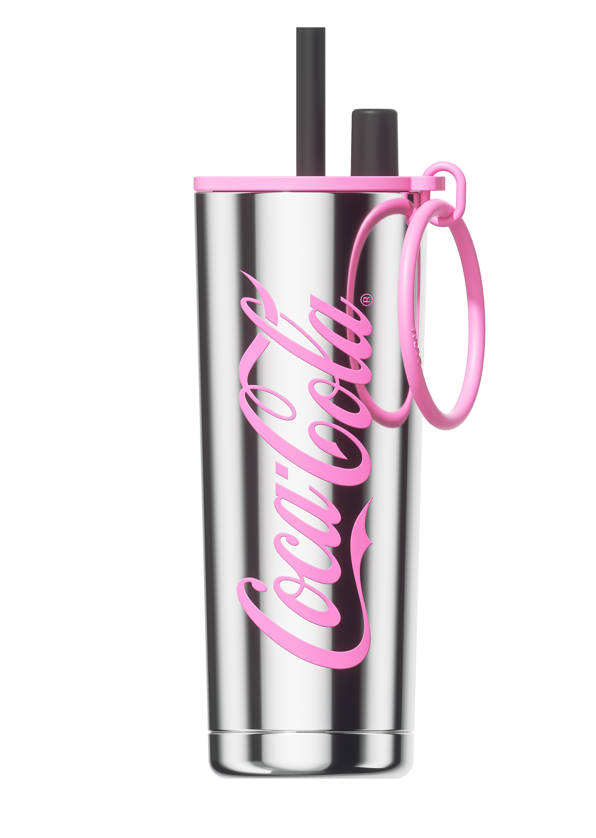 Coca-Cola Starry-Ring vacuum tumbler with straw and carry ring