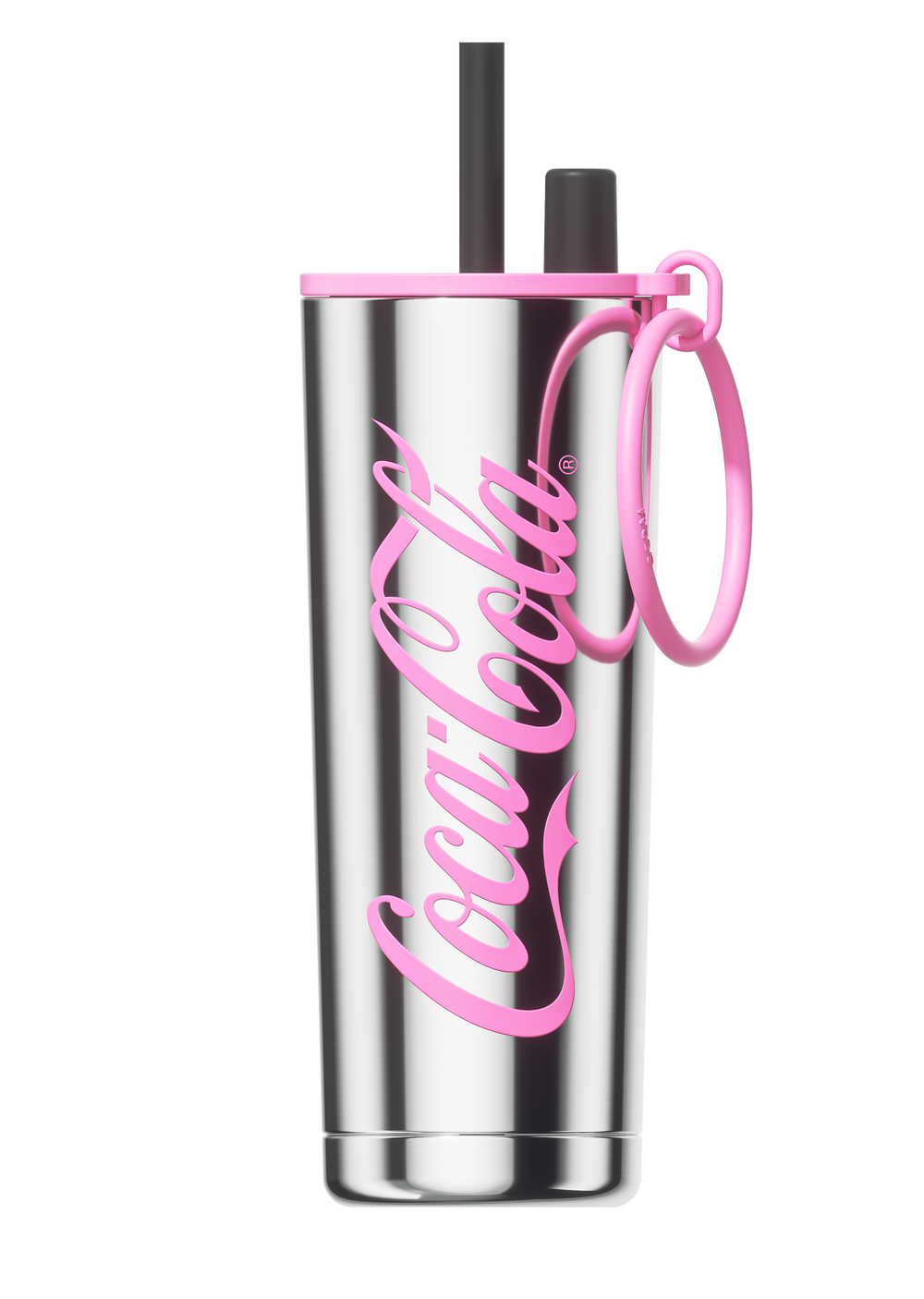 Coca-Cola Starry-Ring vacuum tumbler with straw and carry ring