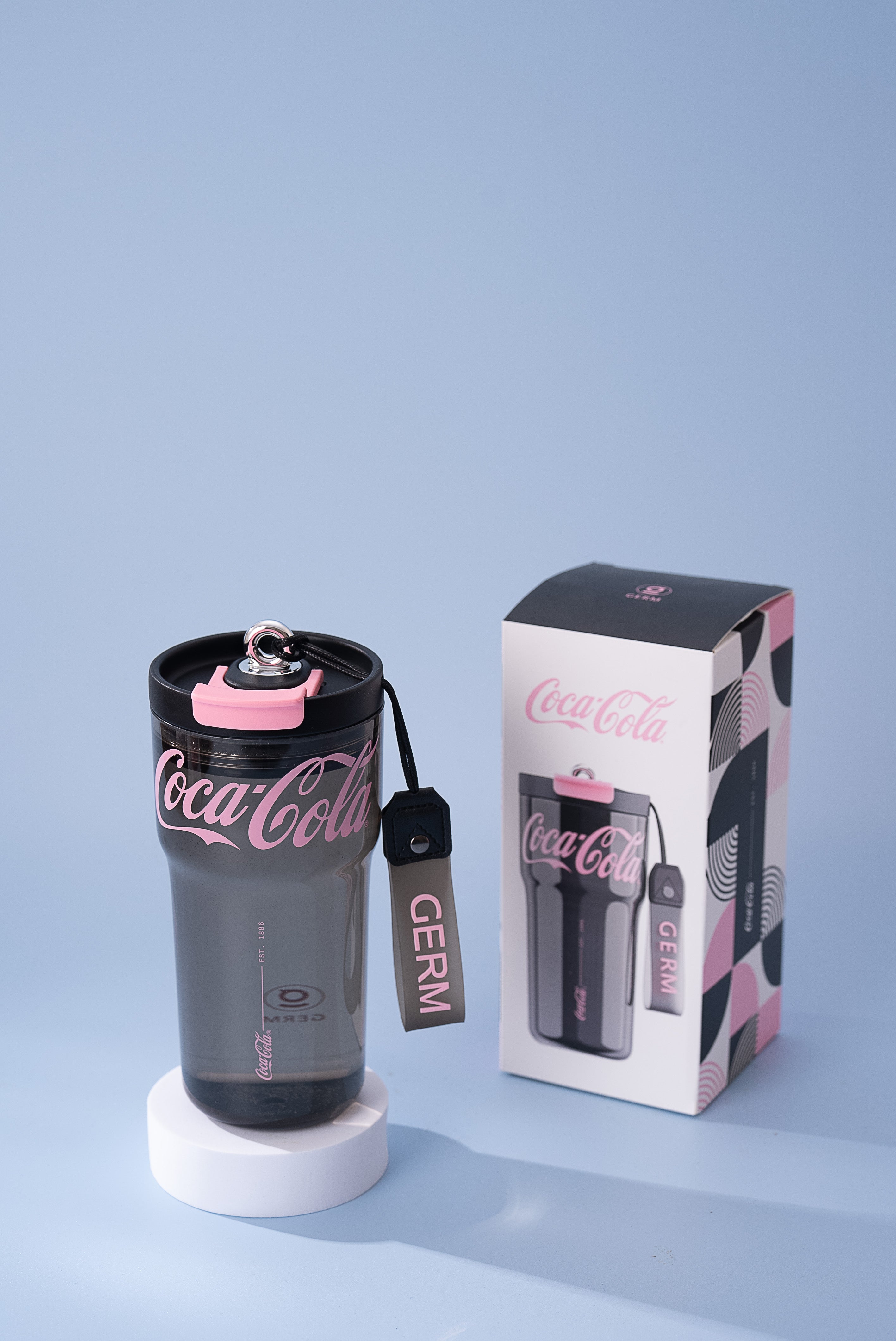 Coca-Cola slim Tritan water bottle with straw lid