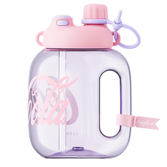 GERM x Coca-Cola Happy Tritan water bottle with straw lid and carry handle