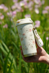Sakura floral design detail on GERM vacuum insulated tumbler