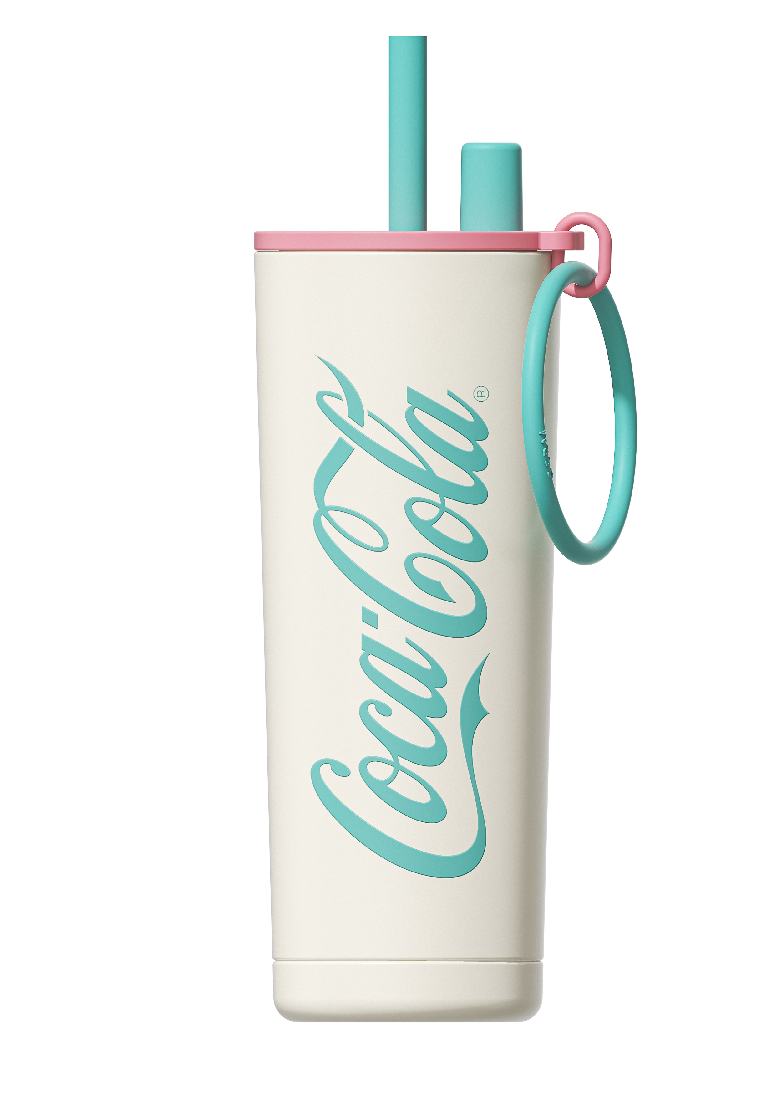 Coca-Cola Starry-Ring vacuum tumbler with straw and carry ring