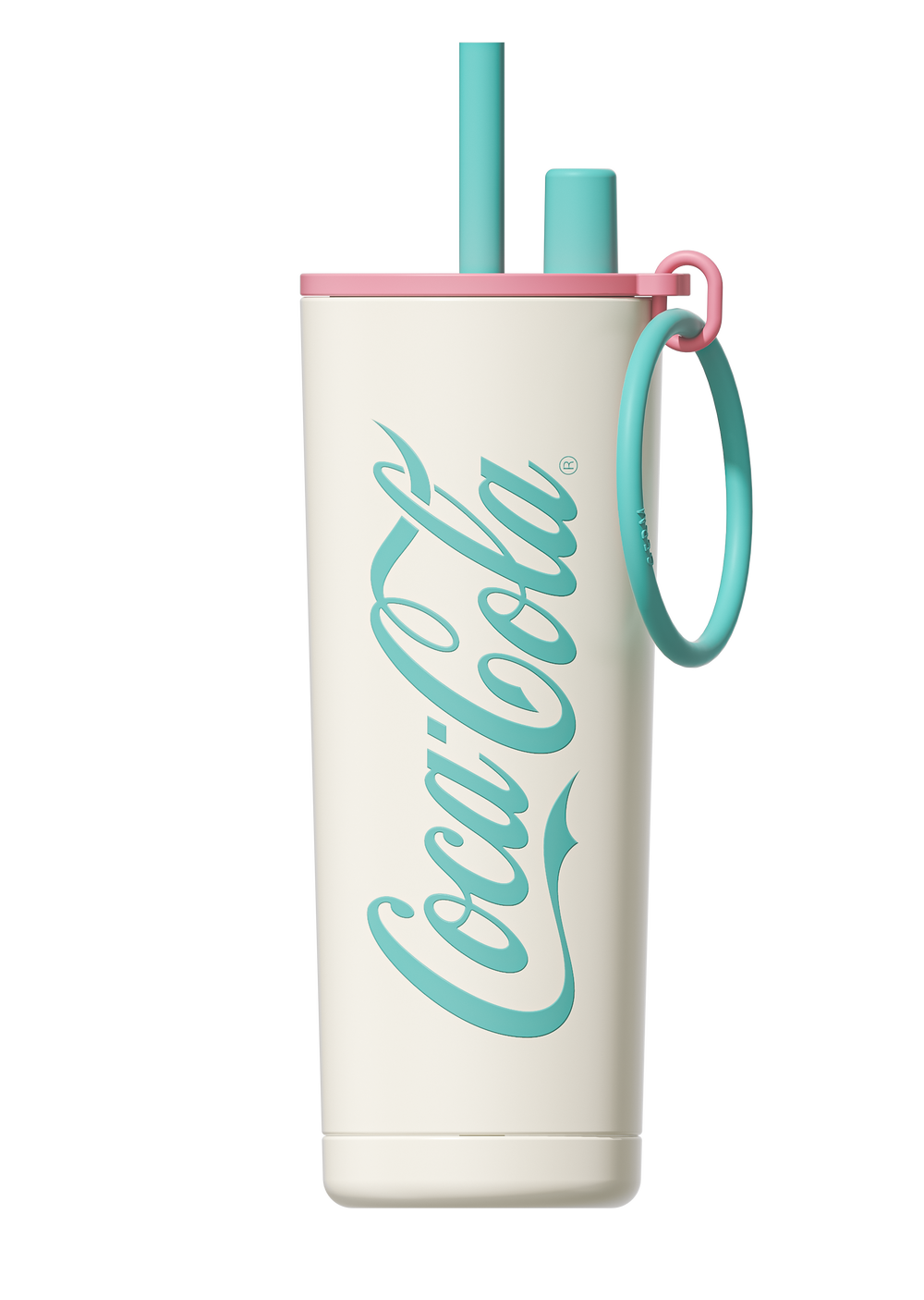 Coca-Cola Starry-Ring vacuum tumbler with straw and carry ring