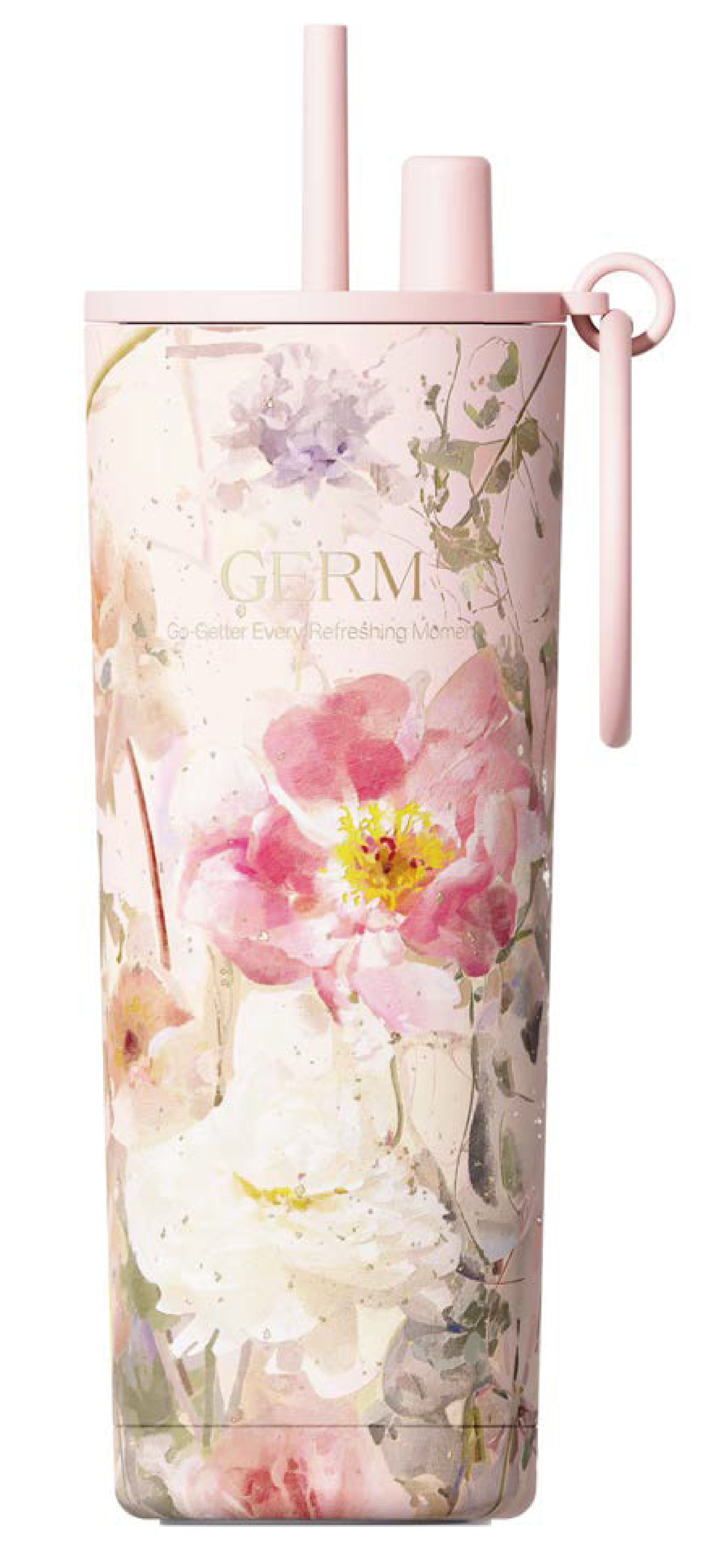 GERM Flower Collection insulated vacuum tumbler with straw