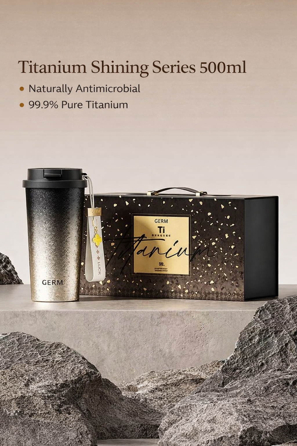 GERM Business Collection Titanium Shining Vacuum Tumbler - Gradient Gold