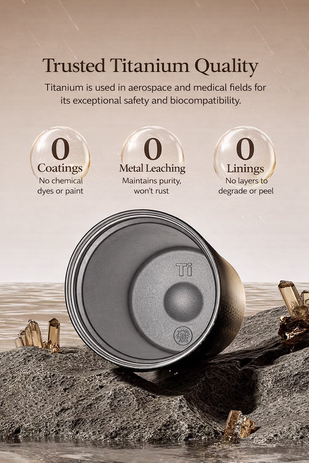GERM Business Collection Titanium Shining Vacuum Tumbler - Gradient Gold