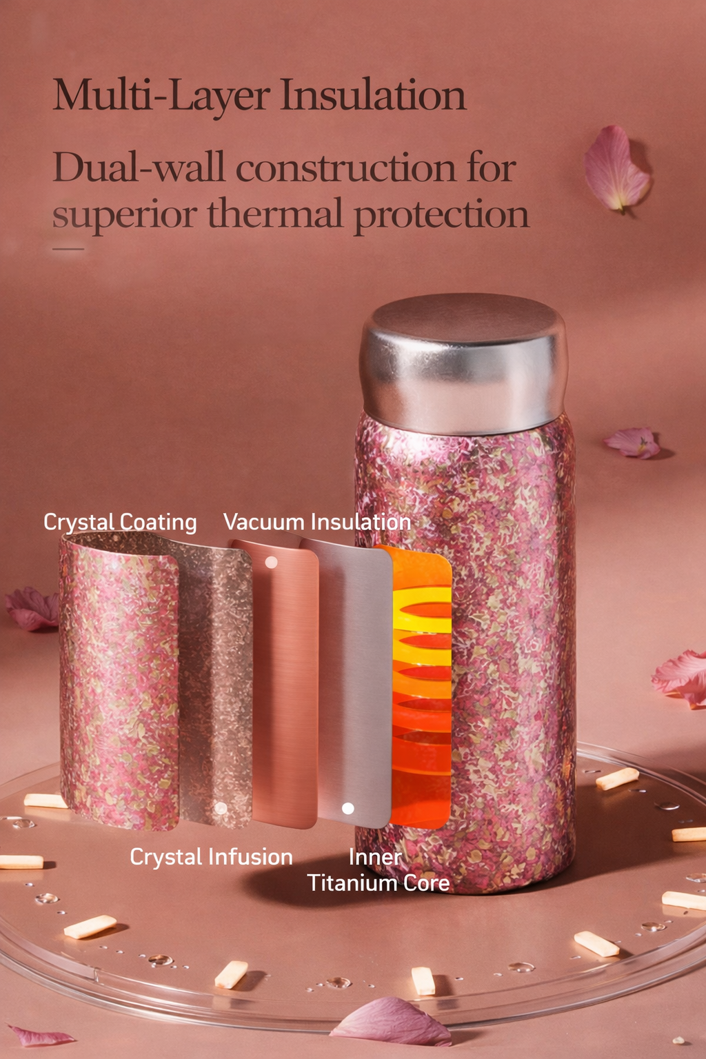 GERM Ti-Pocket Collection Ultra-light Titanium Vacuum Tumbler 210ml
